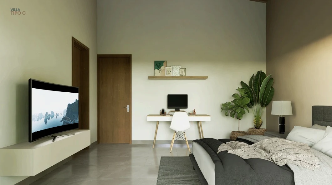 Bedroom render at Villas del Sol